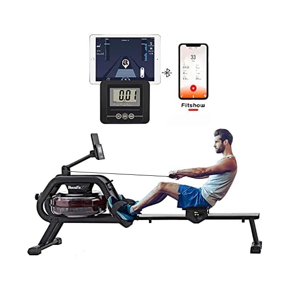 HouseFit-Water-Rower-Rowing-Machine-with-Bluetooth-APP-330Lbs-Weight-Capacity-for-Home-use-Water-Resistance-Row-Machine-Exercise-Equipment-with-iPad-and-Phone-Support-LCD-Digital-Monitor HouseFit Water Rower Rowing Machine with 330Lbs Weight Capacity for Home use Water Row Machine Exercise Equipment with iPad and Phone Support LCD Digital Monitor