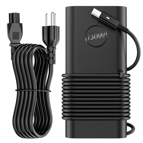 130W USB C Laptop Charger Type C Adapter Compatible with DellXPS 15 2in1 9575 Precision 5530 2in1 5550 5750 3560 3550 3551 Latitude 741073107210 9575 9410 9510 5420 5520 5510 Power Cord