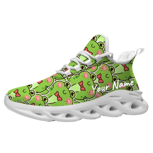 Women Frog Shoes Custom Sneakers Add Name Running Shoes Lightweight Walking Tennis Shoes Gifts for Men Women