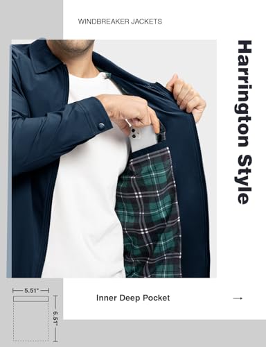 TBMPOY Men’s lightweight jackets, casual style, windbreaker, elegant, lightweight, autumn, spring, golf, work, business