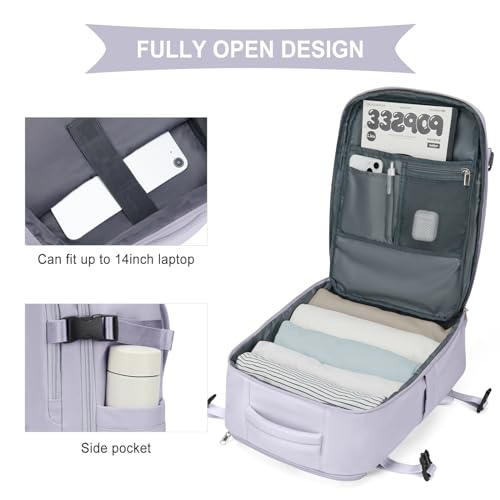 SZLX Vacuum Backpack Travel Bag with Pump, Ryanair Cabin Bags 40x30x20 Backpack Wizz air, Ryanair Cabin Bags 40x20x25 Underseat Carry On Easyjet 45x36x20 Travel Rucksack Cabin Size Fit 14 Inch Laptop