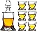 Karafka do whisky zestawy karafka do whisky 7 sztuk zestaw kieliszków do whisky ze szkła kryształowego karafka do whisky mieści do 800 ml szybki trzepacz do 48 ~ 72 godziny ze szklaną pokrywą