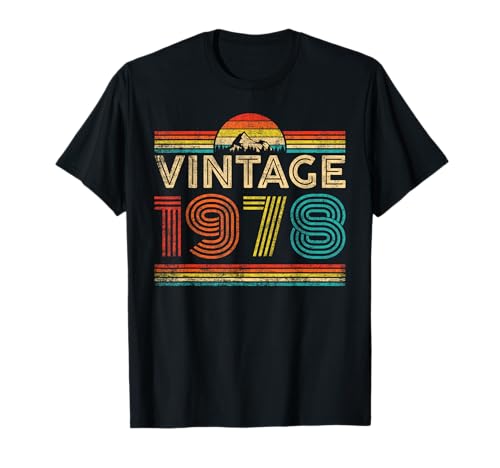 Vintage 1978 classic year 1978 birthday men women vintage maglietta