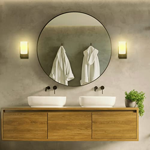 Image of Generation Lighting 1-Light Alturas Contemporary Bath Fixture Wall Lamp Midnight Black 4124601-112 | Bathroom Light Fixture for Home Decor | Wall Sconce Vanity Light Fixture and Bathroom Accessory