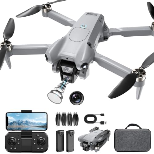 Image of PRO Drone with Camera for Adults 2k, Brushless Motors Drone for Kids Beginners, 40mins Flight Time with 2 Batteries, FPV Foldable RC Quadcopter, Toys Gifts for Teen Boys Girls, Beginner (Grey)