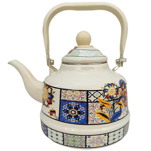 Portable Enamel Camping Coffee Pot, Lightweight Retro Design for Backpacking & Picnics(2.5L)
