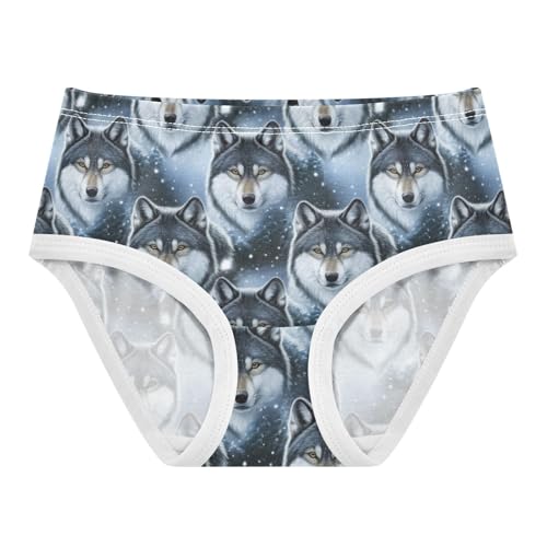 Cool Gray Wolves Animal Cute Panties Girl Girls Underwear Toddler Cotton Flower Undies Kids Briefs 2t