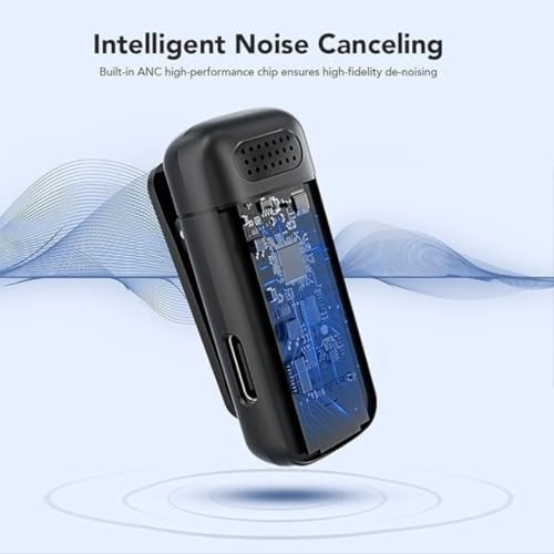 Image of Omnidirectional Wireless Lavalier Microphone for Android /iPhone 3 in 1 Collar Mic with USB-C & Lightning Plug | Rechargeable Wireless Mini Portable Bluetooth Speaker with Microphone (Black-K13)