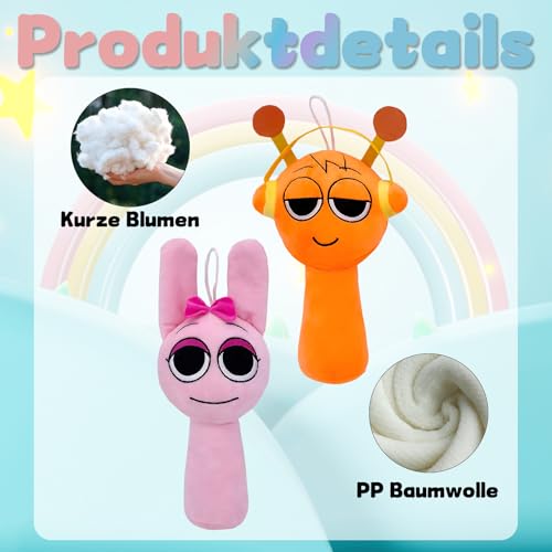 CJAPGJW Kuscheltier, 2 Stück Plüschen Spielzeug, Onetraum Kuscheltier Stofftiere Plüschspielzeug, Robust Plüschen Spielzeug, Geeignet Für Kinder und Spielefans (Pink, Orange)