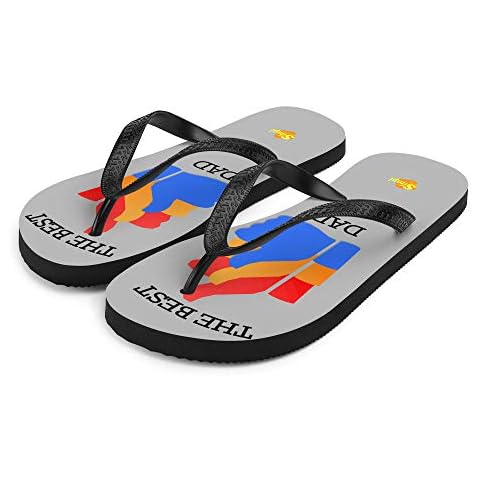 SIMPL Best Dad Designer Flip-Flops Rubber Sole for Grip- Comfortable for Beach, Outdoors White Cover