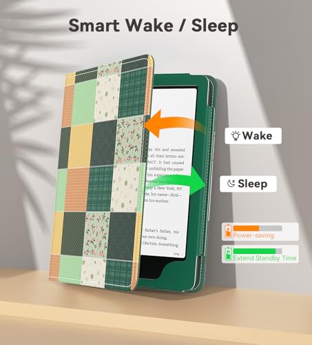 Image of MoKo Case for 7 inch /6.8 inch eBook Reader 2024 /2021, Slim PU Shell Cover Case with Auto-Wake /Sleep for 7 inch /6.8 inch E-Reader, Not fit Kobo Aura 2 /Remarkable, Green