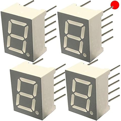 AERZETIX - Juego de 4 Pantallas LED 7 Segmentos Rojas Cover