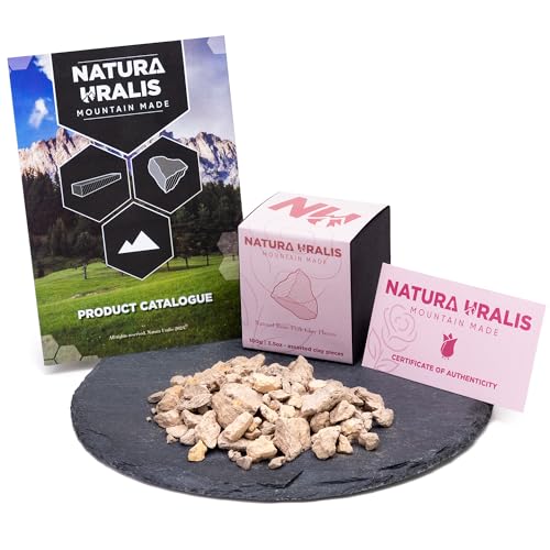 Natura Uralis Rose Pink Clay | 100g of Natural Black Clay, Off-White to Pastel Pink - Amazing Crunch, Satisfying Earthy, Velvety and Firm Texture, ASMR Sensation