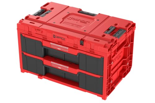 QBRICK SYSTEM Cassetta Attrezzi Vuota Porta ONE Drawer 2 Toolbox 2.0 RED Ultra HD Rosso 587 x 380 x 340 mm