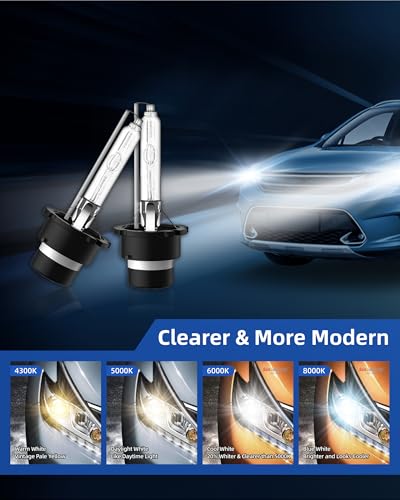 Image of Sinoparcel D2S HID Bulbs - 6000K 35W Xenon Headlights Replacement Bulb -2 Yrs Warranty- Pack of 2
