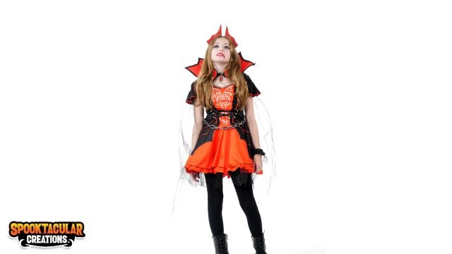 Disfraz de Vampiro Rojo Oscuro para Niñas Halloween miniatura 7