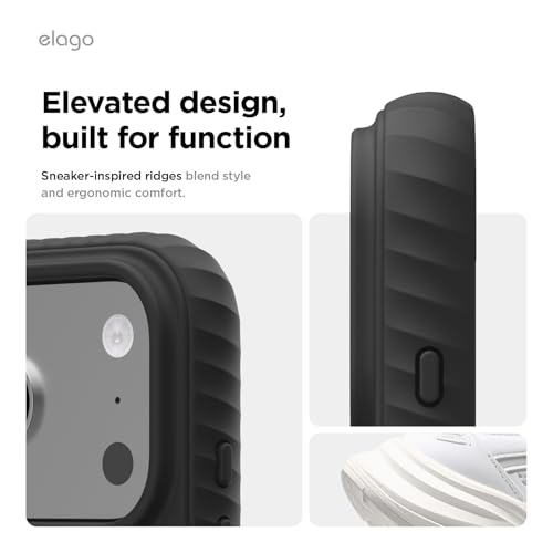 Image of elago Magnetic Ridge for iPhone 17 Pro Case, Premium Magnetic Silicone Case, Compatible with MagSafe, Liquid Silicone Material, Protective Cover, Shockproof, Slim Phone, 6.3 inch (Black)