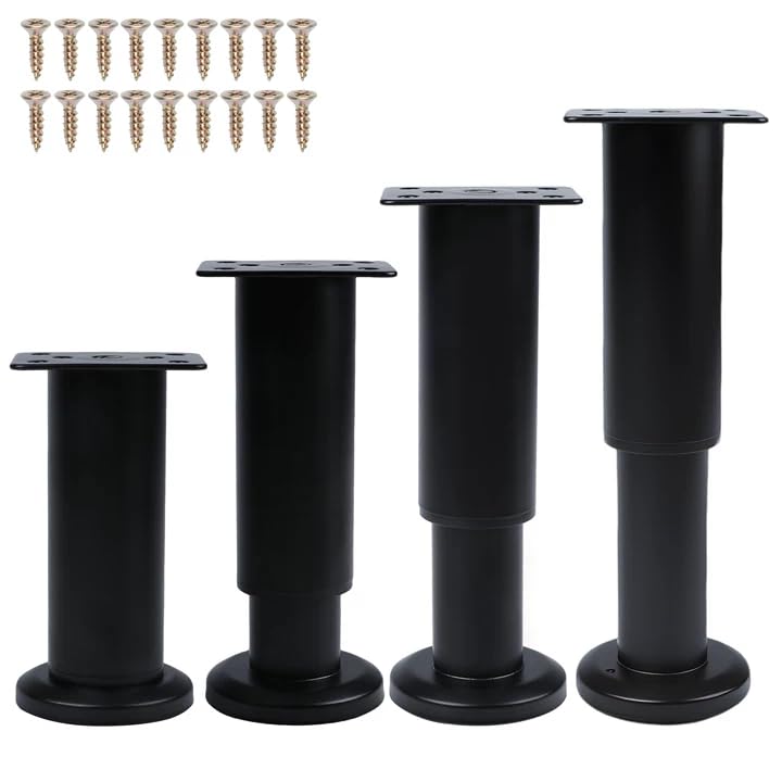 4 Pcs Adjustable Furniture Legs, 12-18cm Height Adjustable Furniture Feet
