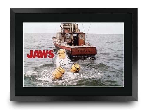 Déco Salon Jaws Photo Autographe Encadrée Robert Shaw A3
