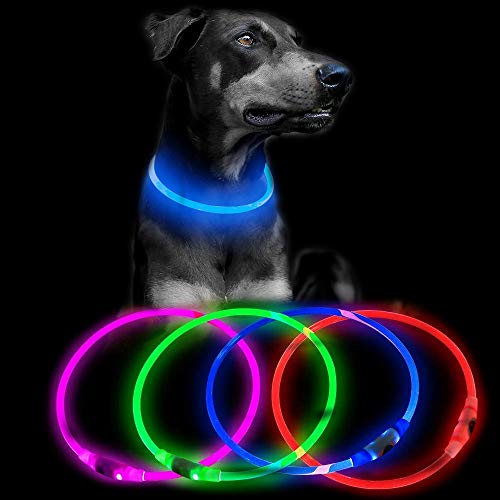 Domagiker Usb Rechargeable Led Dog Collar - Waterproof Dog Collar Light, Adjustable Light Up Collars Lights For Small, Medium & Large Dogs (Blue) #TOP4