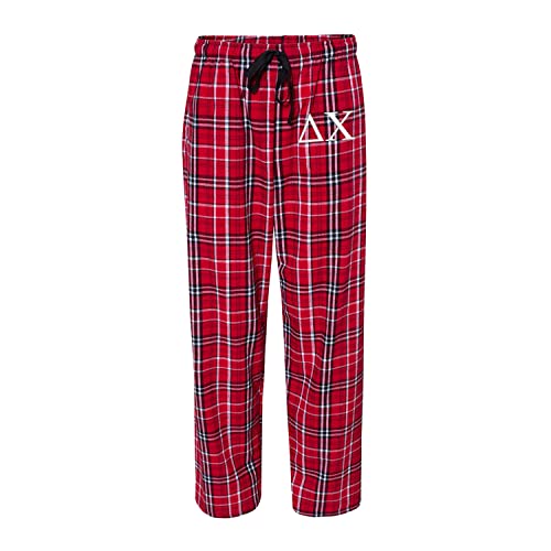 Delta Chi Flannel Pajama Pants - D Chi Fraternity Pj Sleepwear Bottoms - Pjs