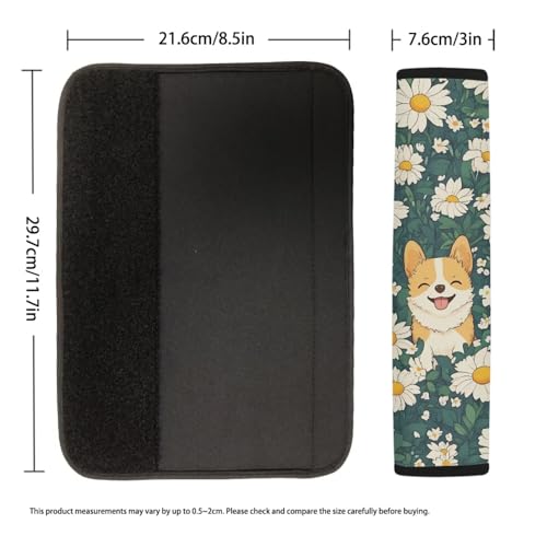 Image of AFPANQZ Corgi Daisy Anti-Slip Steering Wheel Cover for Women Universal Fit 14 to 15 inch Car SUV Sedans Accessories Neoprene Steering Wheel Protection Sweat Absorption