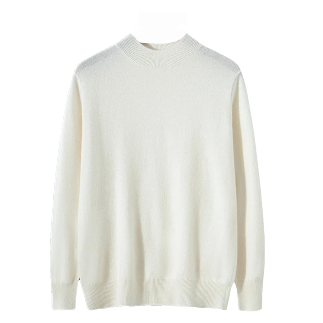 Suéter de punto de cachemira sólido para hombre Jersey casual de cuello semialto