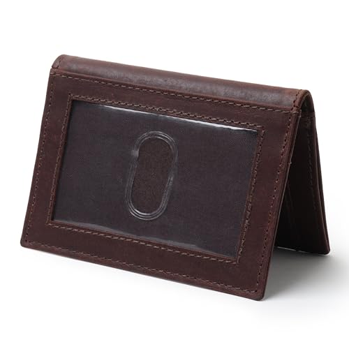 Image of Genuine Leather Bifold RFID Blocking Slim Stylish Credit Debit ATM Card Holder Wallet for Men Women (Brown)
