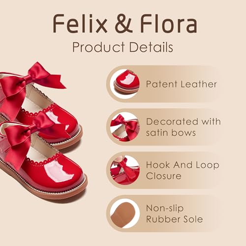 Image of Felix & Flora Toddler Little Girl Mary Jane Dress Shoes - Ballet Flats for Girl Party School Shoes