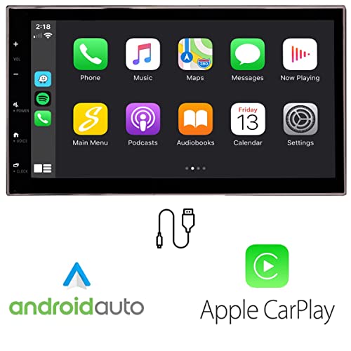 6.8" Double Din Car Radio Package For 2007-2014 Escalade (Esv,Ext). Apple Carplay, Android Auto, Can Buss Interface With Steering Wheel Control, Dash Kit, Antenna Adapter And Harness #TOP2