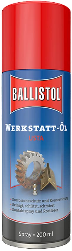 Eva Shop® Ballistol Premium Werkstattöl 500ml Werkstatt-Öl Spray 400ml hoher Rostschutz mit Wachs Kontaktspray USTA (Spray 200ml)