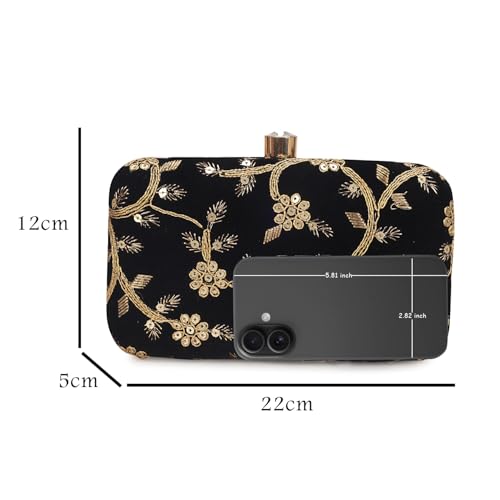 Image of LONGING TO BUY Hand Crafted Designer Box Clutch - Zari Embroidery For Women