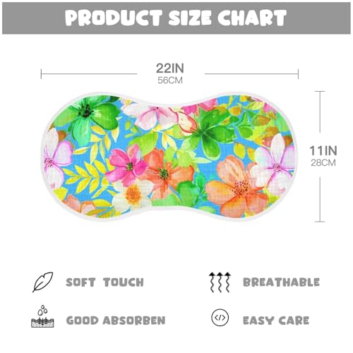 Watercolor Flower Green Burp Cloths for Babies Burp Rag Cotton Spit Up Rag for Newborns Babies Girls4