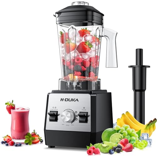 H-Duka Smoothie Blender, 1400 Watt Powerful Blender for Smoothies, 64oz Capacity Countertop Blenders for Kitchen with BPA Free Container, Ice Crushing, Frozen Drinks, Puree, Protein Shakes