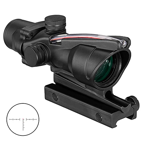 ACEXIER 4X32 Taktisches Zielfernrohr Echtfaser Grüner Roter Punkt beleuchtetes geätztes Absehen Optisches Visier Armbrust für die Jagd