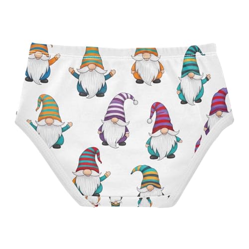 Toddler Panties, Gnomes Colorful Striped Cotton Underwear for Girls, 2T–8 Years2