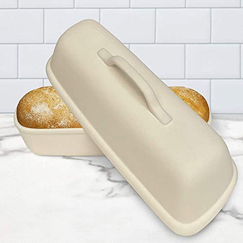 Superstone Covered Baker, Unglazed, Bakes An Artisan Italian Bread With Crusty Crust And A Light Crumb #TOP1