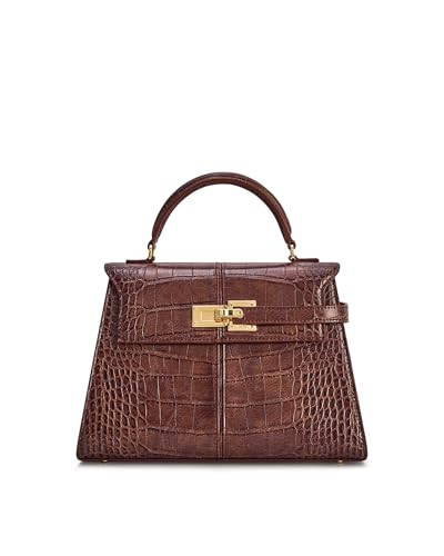JW PEI Bolsa feminina Elise com alça superior, Castanho, Large