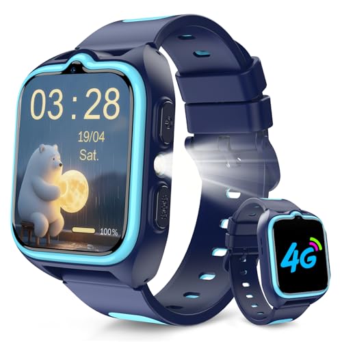 4G Reloj Inteligente Niño, IP68 Impermeable Smartwatch Niños con GPS y Llamadas,...
