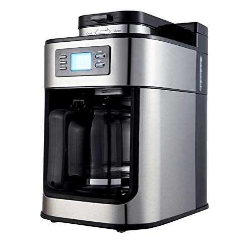 LICHUAN Kaffeemaschine Kaffeemaschine 1.2l Automatische Espressomaschine Tropflatte und Cappuccino Machine Bohnenmühle…