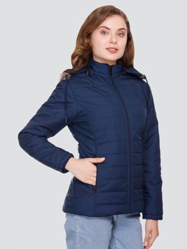 Image of RARE TIMES Women's Stylish Solid Full Sleeves Jacket | Winter Wear Quilted Jacket for Travelling | Regulaer Fit Puffer Jacket For Women