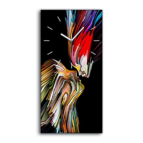 Tableau horloge moderne abstrait 30x60cm pour salon chic