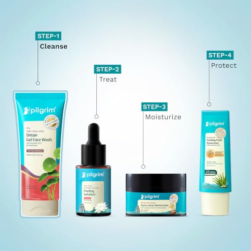 Image of Pilgrim 3% AHA BHA PHA Detan Gel Face Wash | Korean Cica & Panthenol | Detans | All Skin Types| Salicylic, Lactic, Gluconolactone | For Men & Women| 100 ml