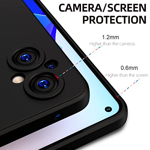 Image of BlazeTech for [ Oppo F21 Pro 5G ] Liquid Silicone Back Case Cover Flexible |Inner Lining| with Camera Protection Back Cover for [ Oppo F21 Pro 5G ] - Black