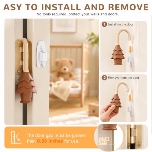 Image of SNOWIE SOFT 2 PCS Christmas Tree Hanging Silicone Door Pinch Guard Silicone Children Door Finger Pinch Guard for Child Safety Finger Protection and Anti Slam Home Use