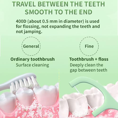Zahnseide Sticks,300 Pcs Minzgeschmack Zahnseide Zahnsticks Dental Floss für Entfernung von Plaque und Speiseresten, Zahnreinigung – Bild 5