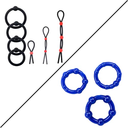 10Pcs Silicone Rings Sets Male Silicone Toys for Couples for Men for Games Erection Longer Harder Stronger Cock Penis Enlargement Machine Easy in Sweater Pocket C2991