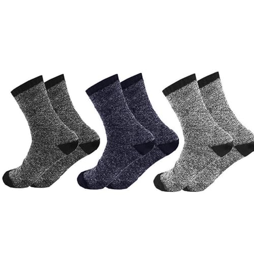 3/6 Pack Men's Winter Thermal Quarter Socks for Cold Weather Size:10-132