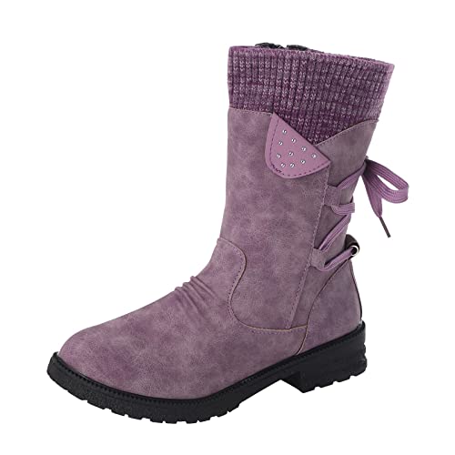 Surttan Winterstiefel Damen Plüsch Warm Stiefeletten Flache...