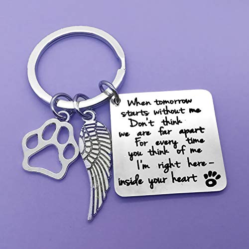 Dabihu Loss of Pet Keychain Pet Memorial Keychain Keyring Pet Family Dog Family Cat Family Pet Keychain Key Ring Pet Sympathy Gift for Pet Lover Dog Cat Keychain - Image 3